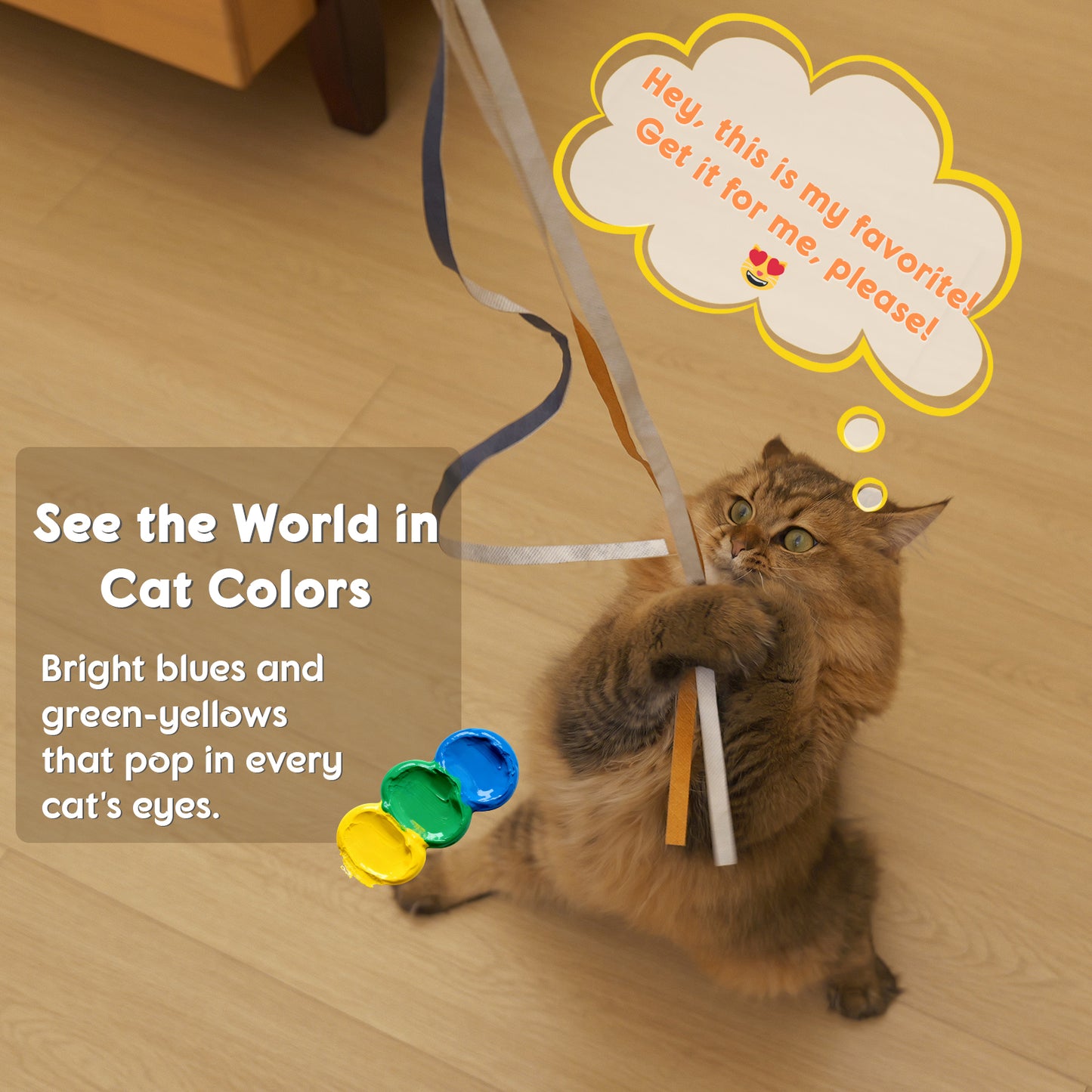 MewraThetify Ribbon Cat Wand Toy