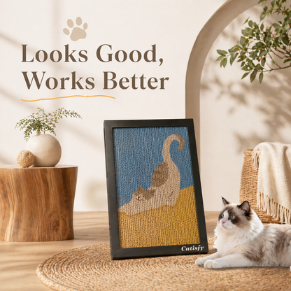 Wall Art Cat Scratcher (Stretching Kitty)