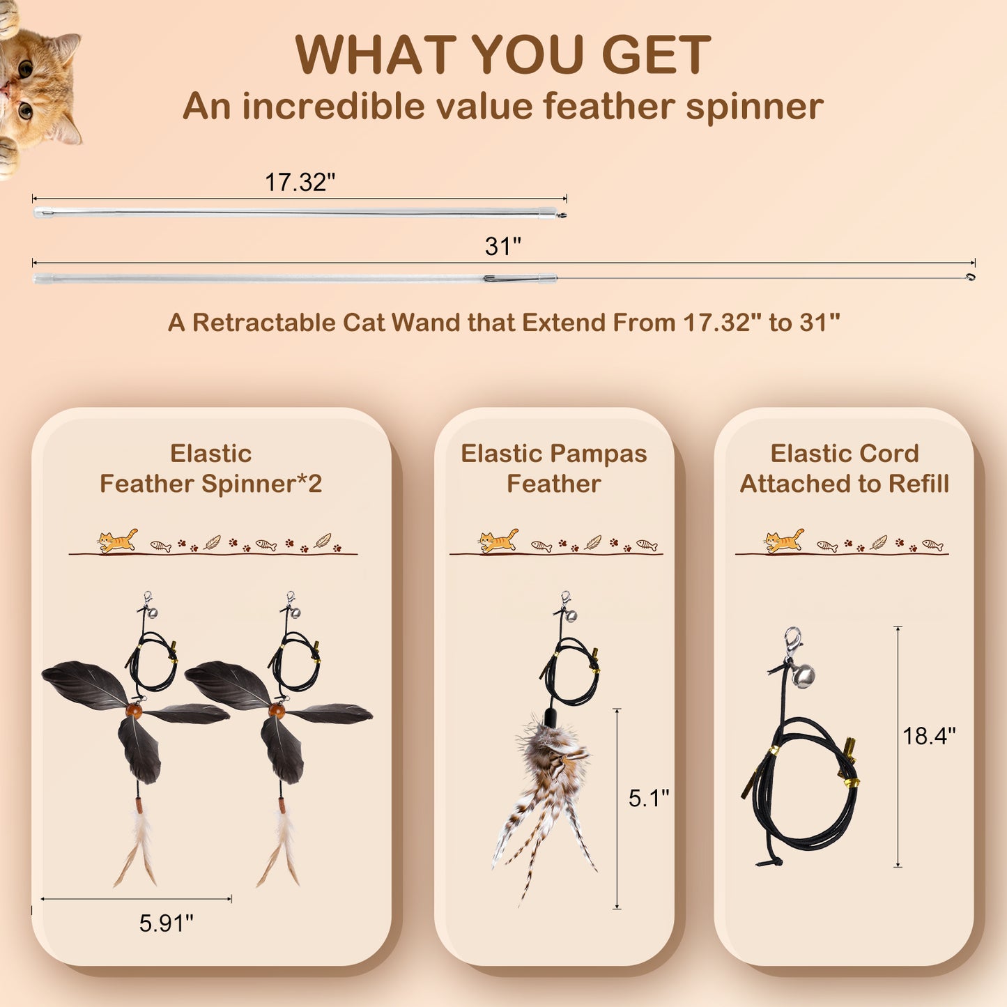 Spinning Cat Wand Toy (String Version)