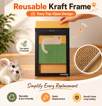 Wall Art Cat Scratcher (Yawning Kitty)