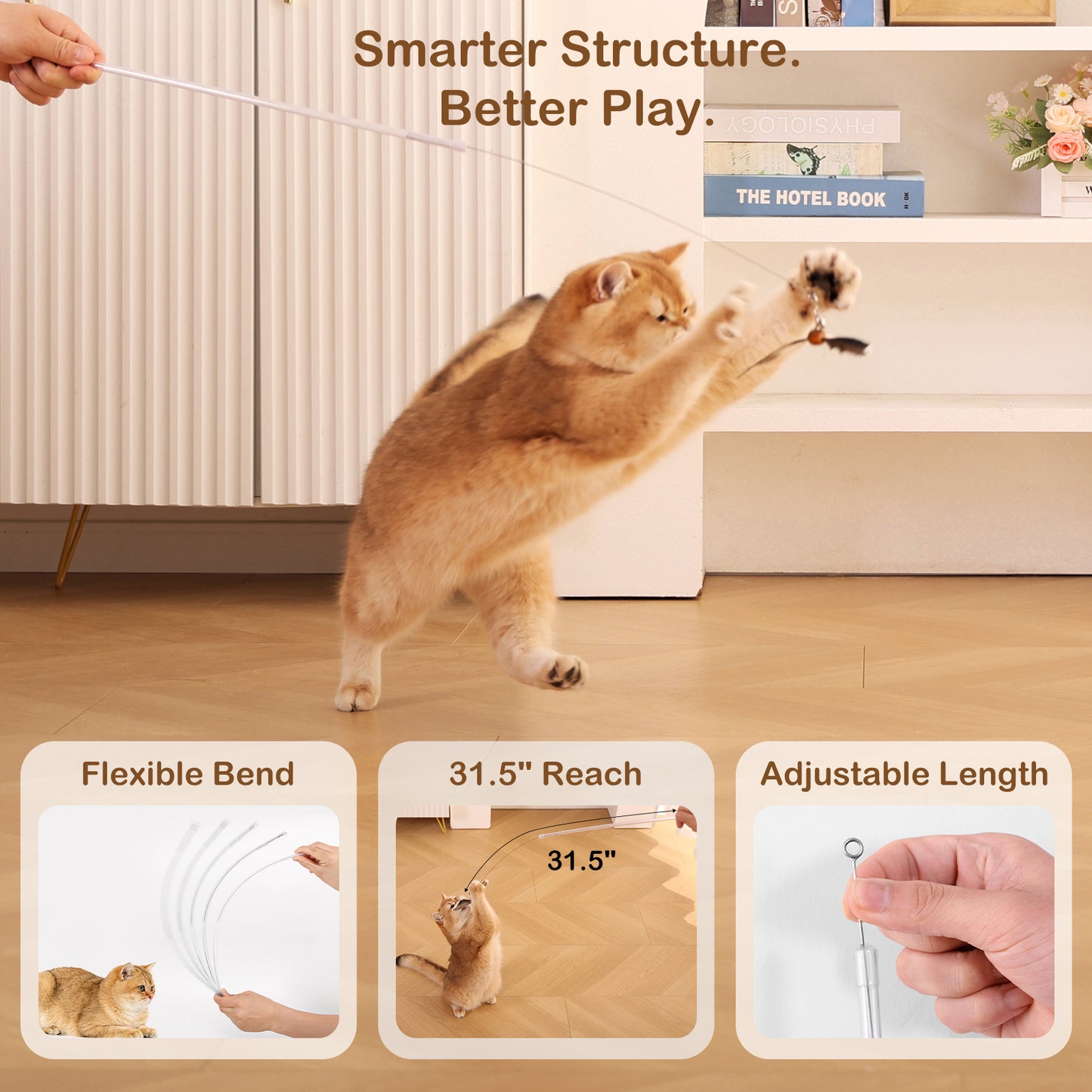 MewraThetify Spinning Cat Wand Toy- No String Version