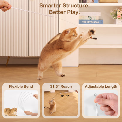 MewraThetify Spinning Cat Wand Toy- No String Version