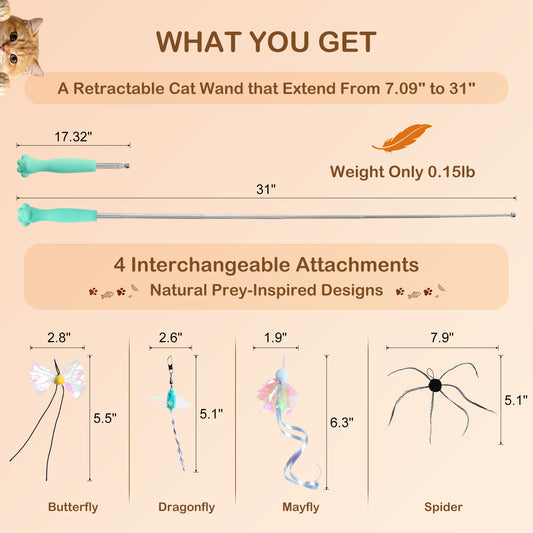 MewraThetify Cat Wand Toy (BioBugs)