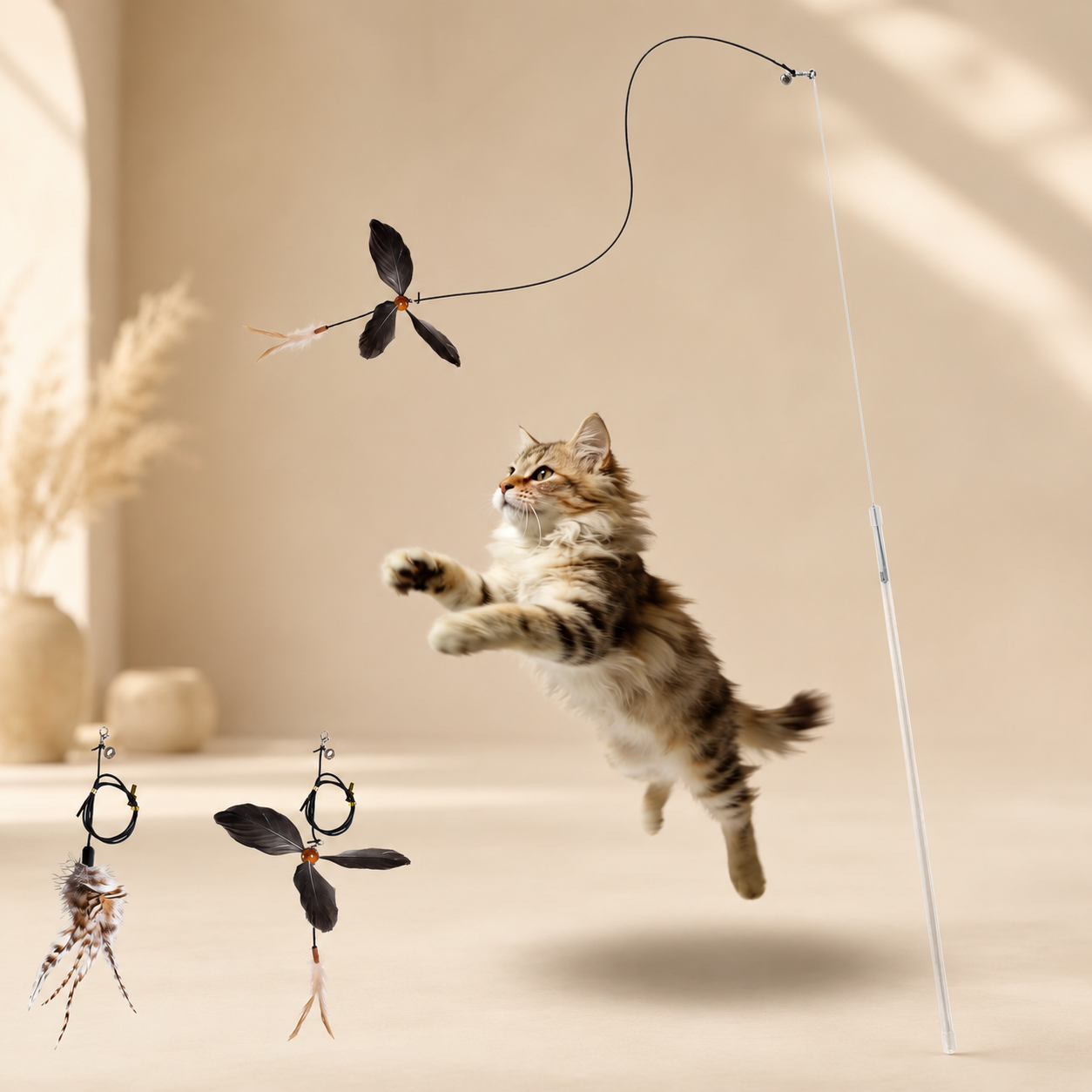 Spinning Cat Wand Toy (String Version)