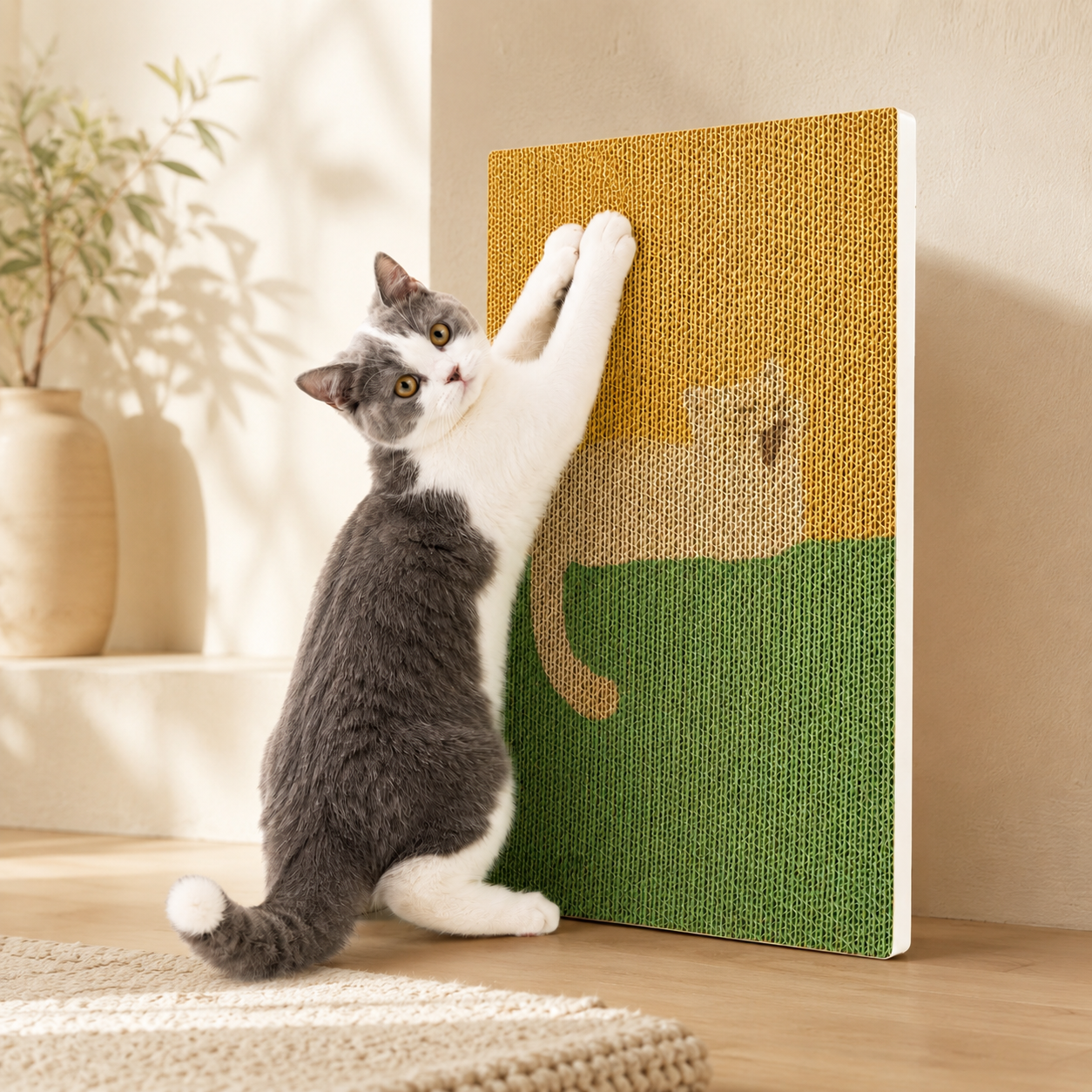 Wall Art Cat Scratcher (Yawning Kitty)